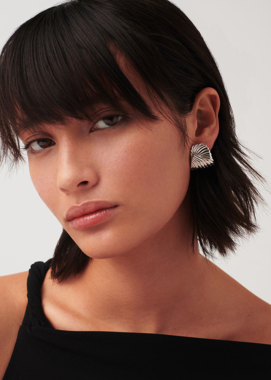 Missoma Ripple Silver-plated Stud Earrings In Silver