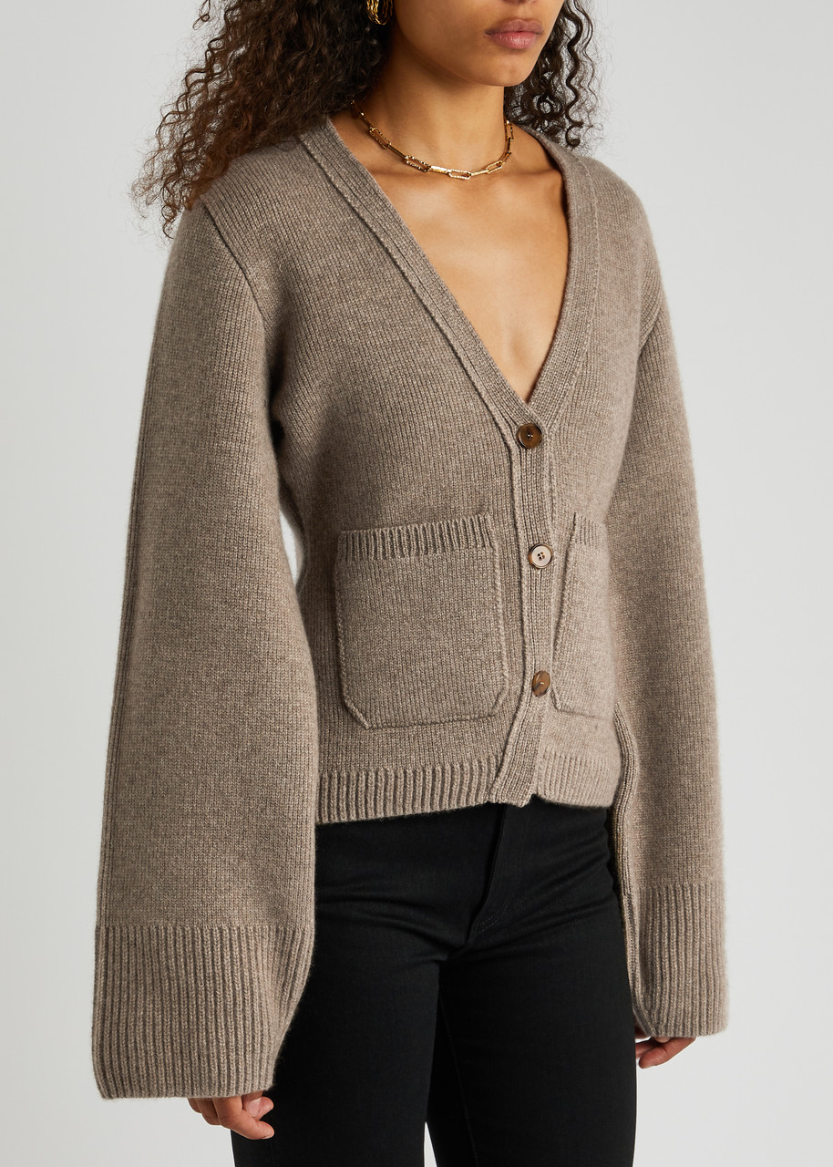 Khaite Scarlet Cashmere-blend Cardigan In Beige