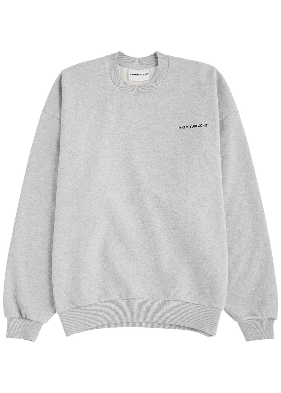 Mki Miyuki Zoku Uniform Logo-print Cotton-blend Sweatshirt In Grey
