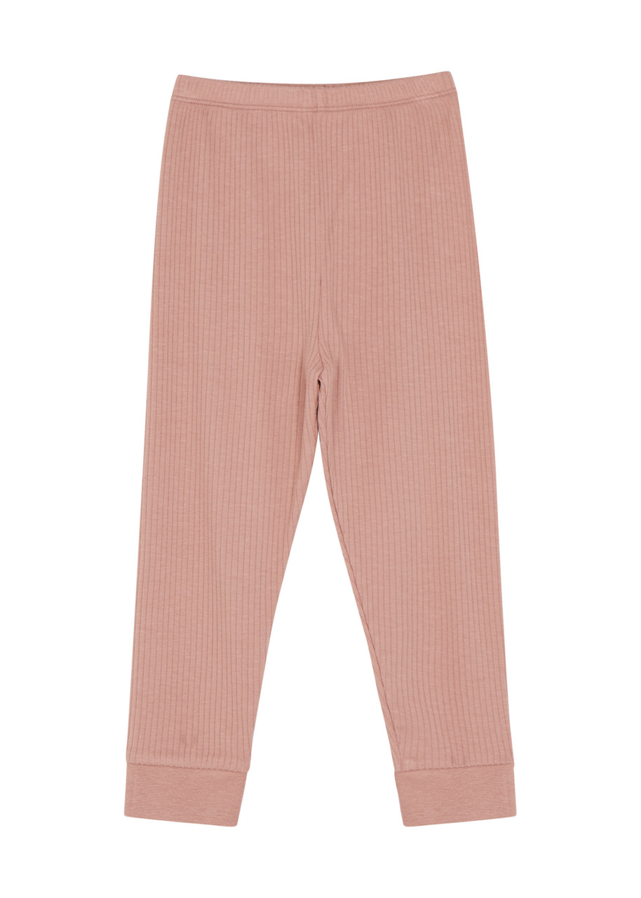 Mori Kids Ribbed Stretch-jersey Pyjama Set In Pink