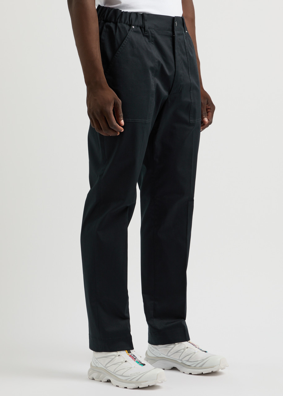 Moncler Navy Cotton Trousers In Navy