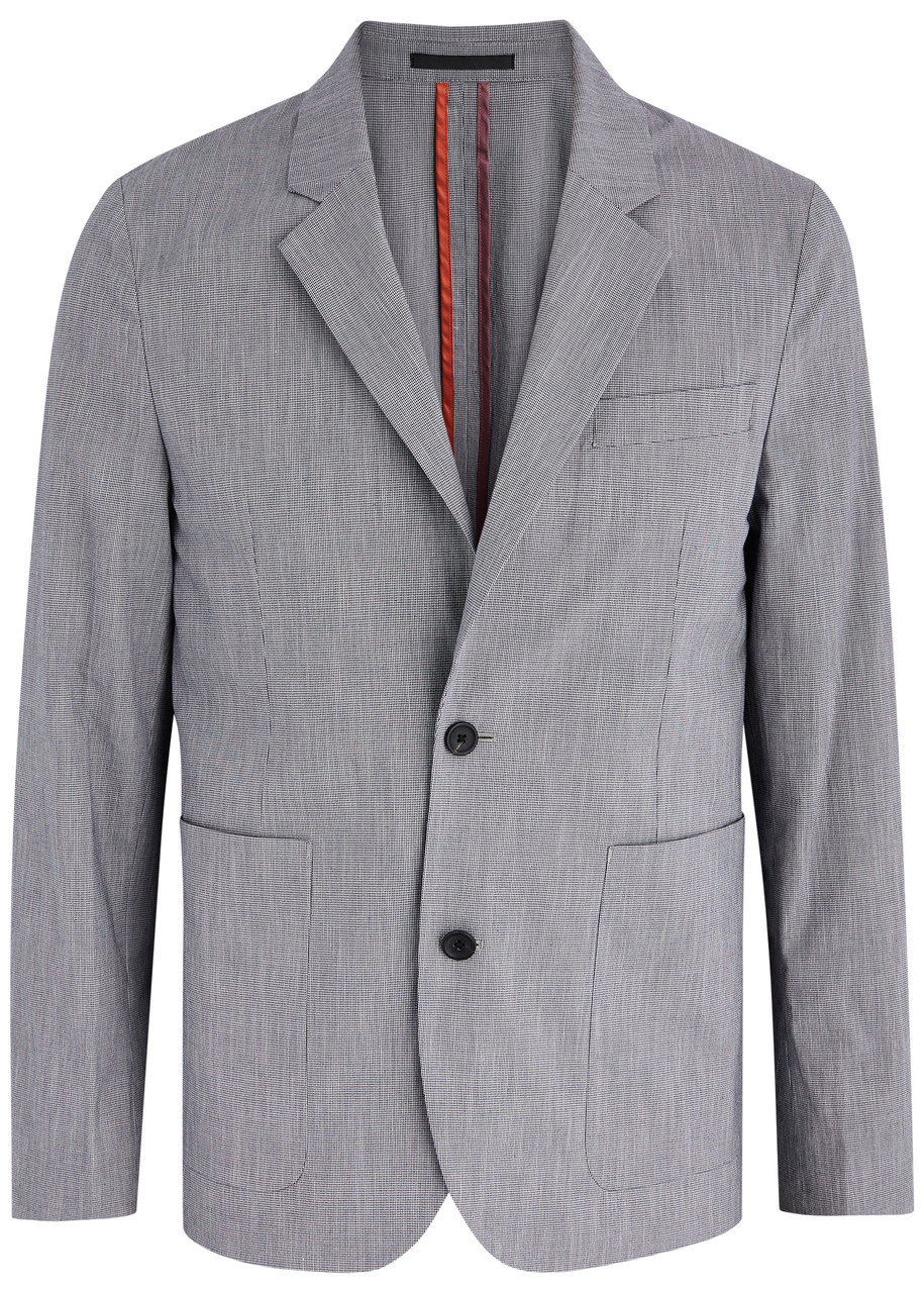 PS Paul Smith Houndstooth Cotton-blend Blazer - Navy