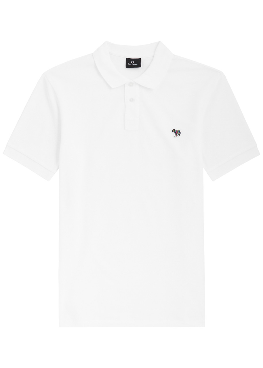 Ps By Paul Smith Ps Paul Smith Logo Piqué Cotton Polo Shirt In White