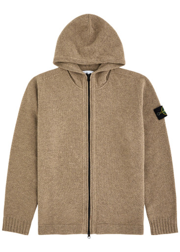 STONE ISLAND Hooded wool-blend sweatshirt | Harvey Nichols