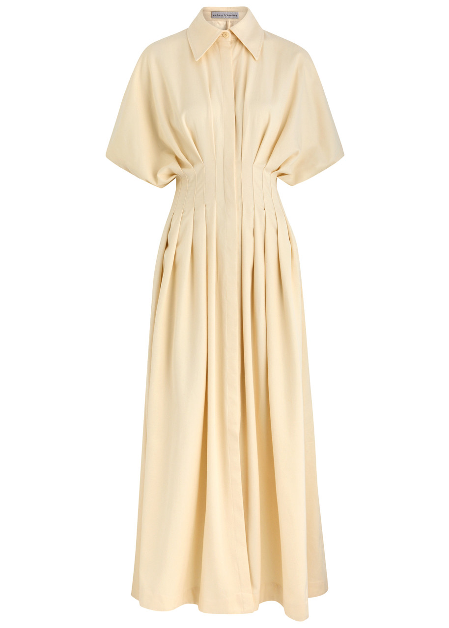 Palmer//harding Courage Cotton Maxi Shirt Dress - Ecru