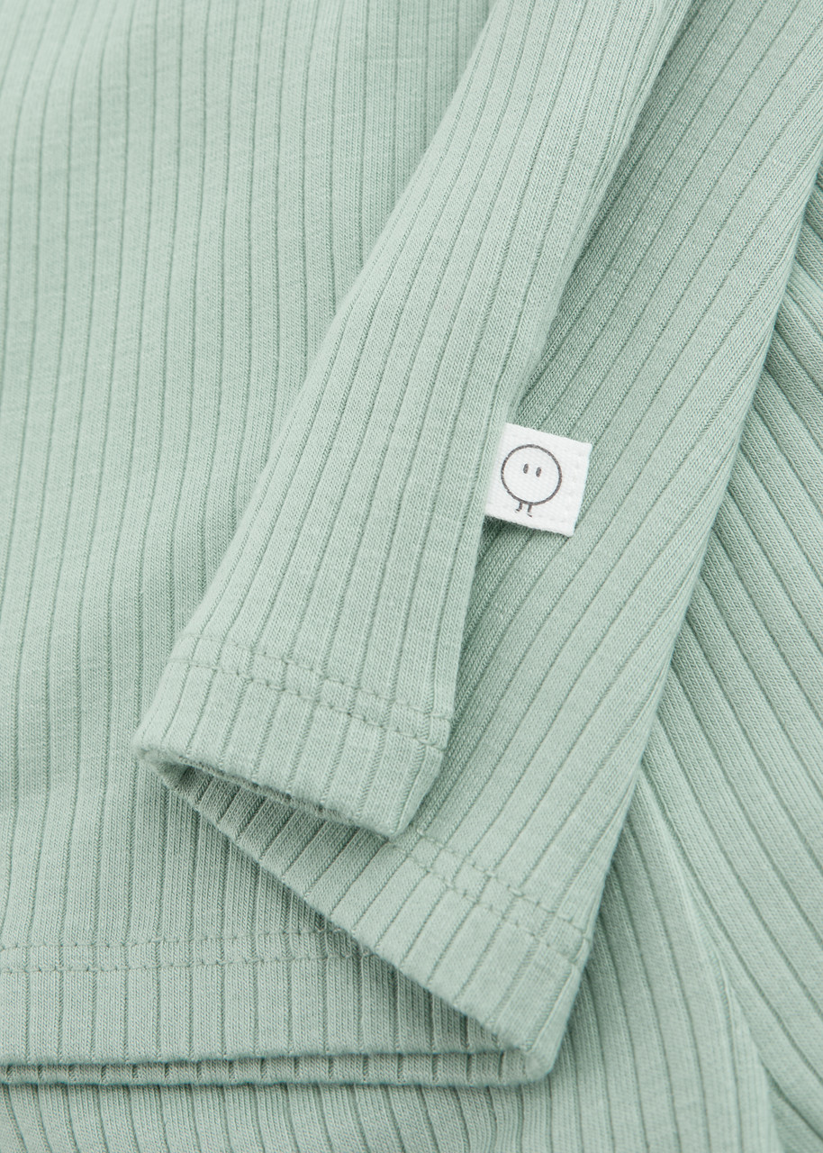 Mori Kids Ribbed Stretch-jersey Pyjama Set In Green