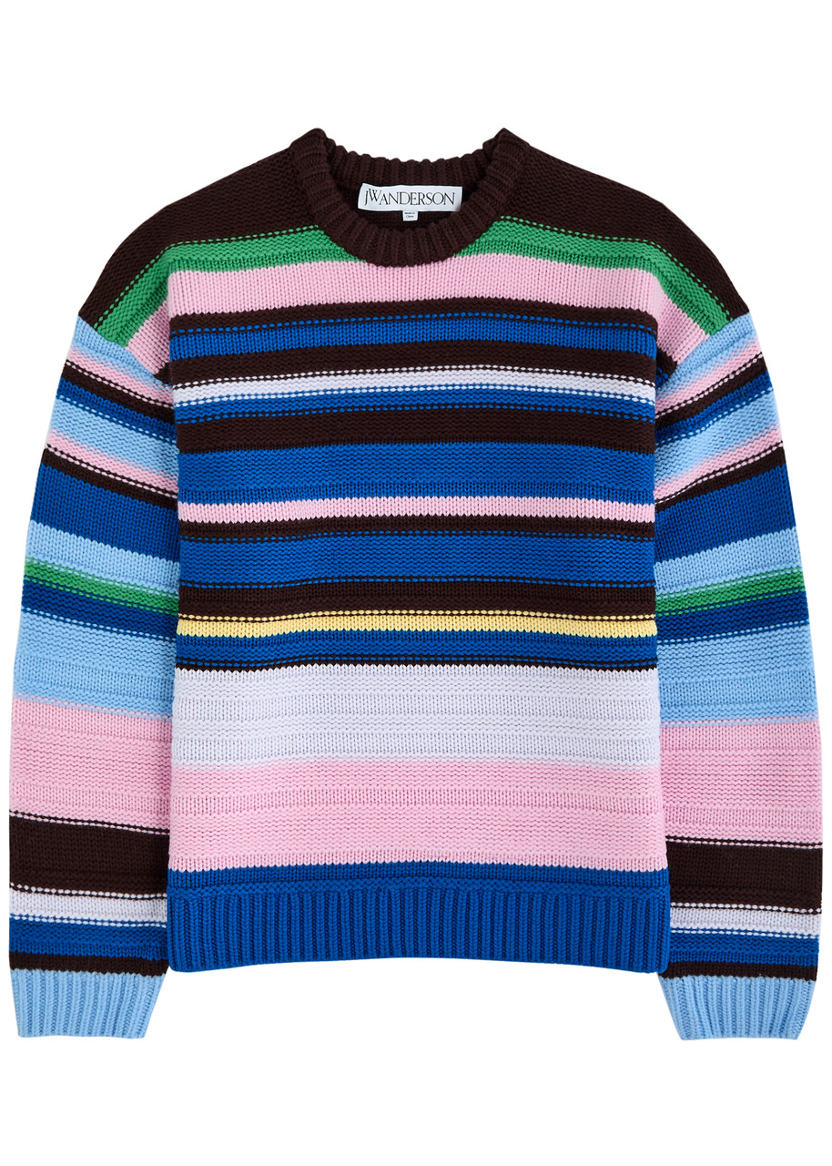 JW Anderson Striped Wool Jumper - Blue- S