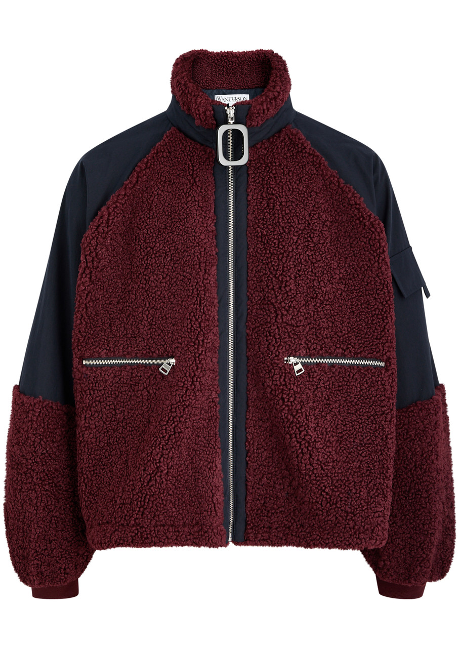 JW Anderson Fleece and Cotton-blend Jacket - Burgundy - L