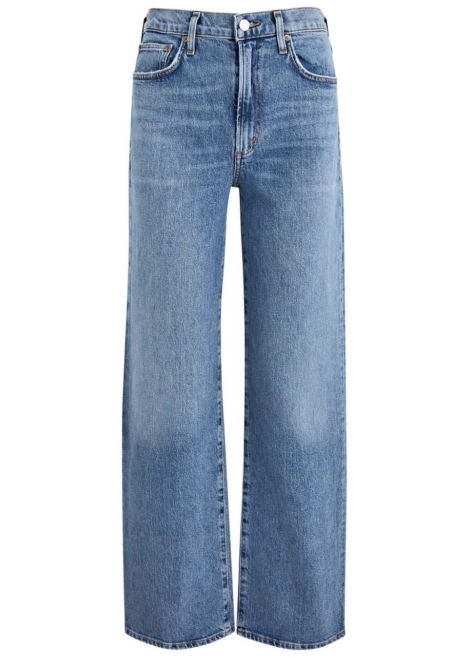 Agolde Light Blue Straight Boyfriend Jeans In Denim In Blue