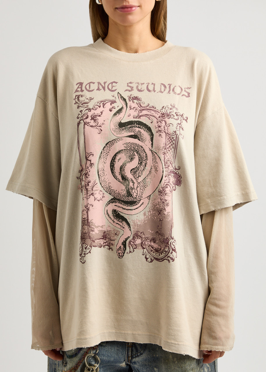 ACNE STUDIOS ACNE STUDIOS LAYERED PRINTED COTTON T-SHIRT
