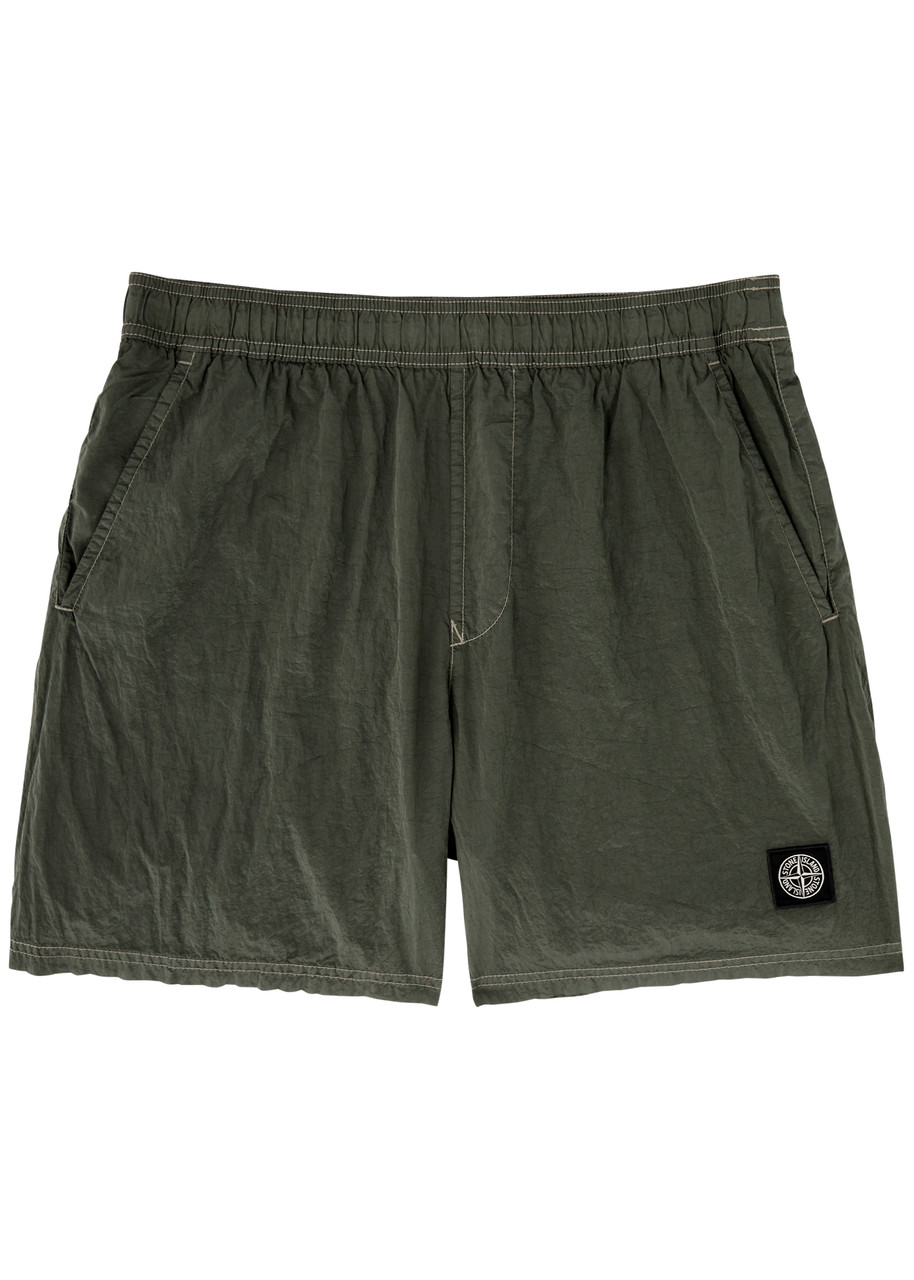 Stone Island Crinked Shell Swim Shorts - Green - XL
