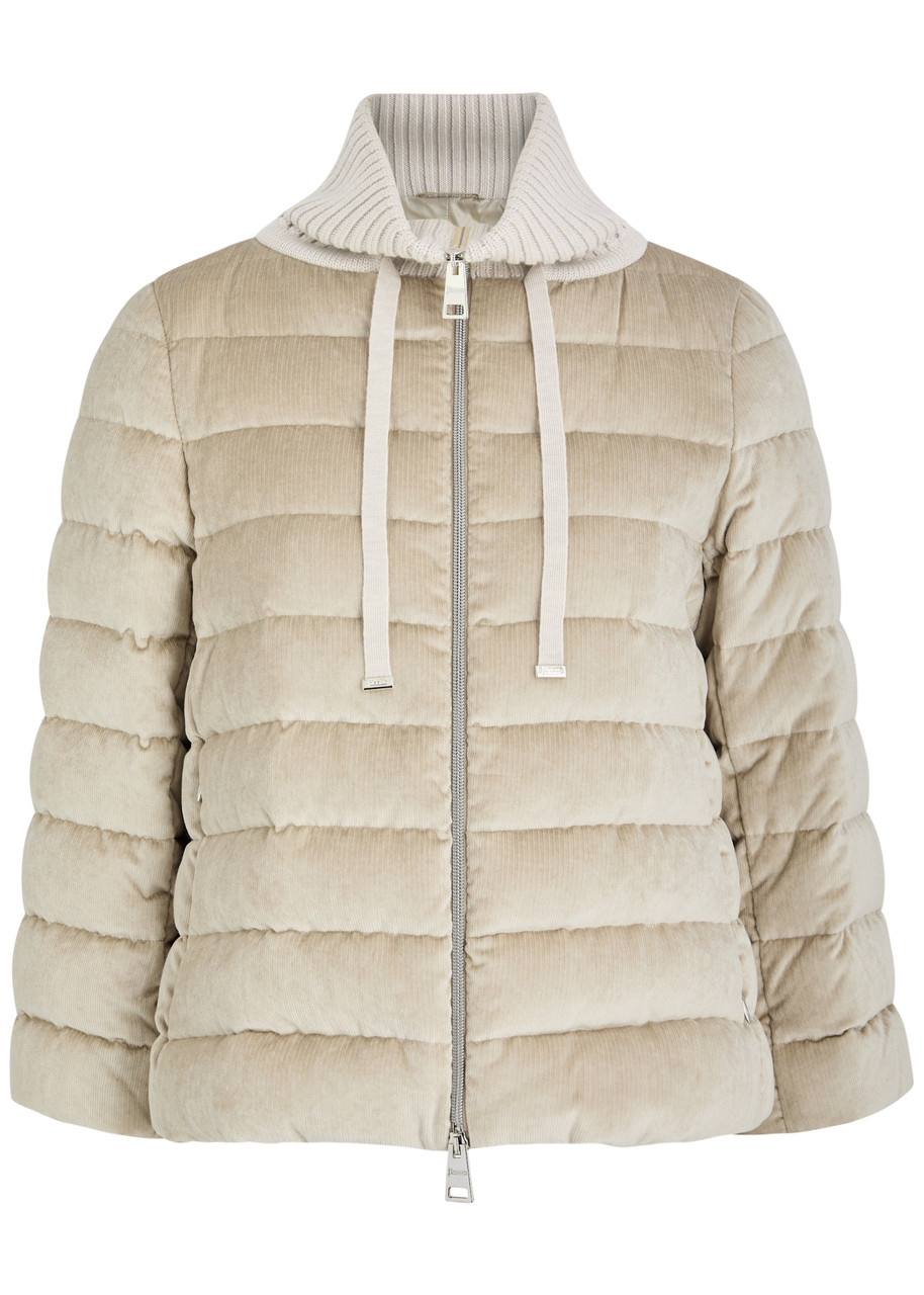 Herno Quilted Chenille Jacket In Cream