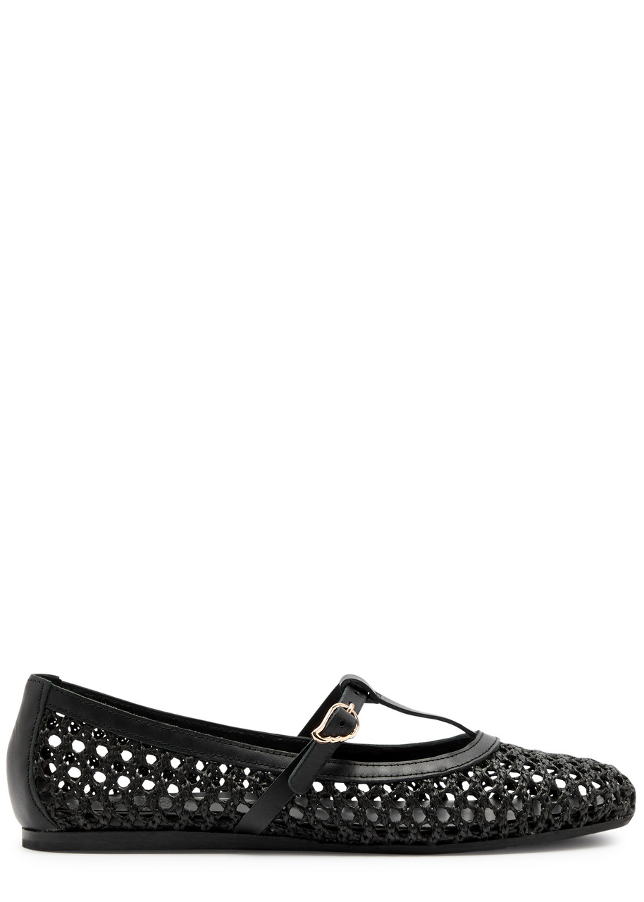 Ancient Greek Sandals Woman Ballet Flats Black Size 8 Cowhide In Black