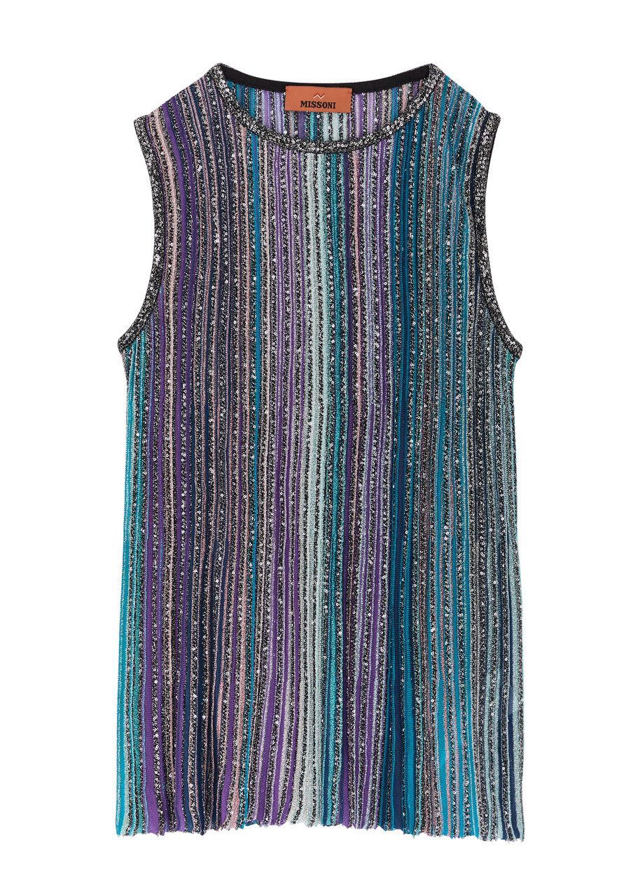 Missoni T Stripe Slvls High Nk Top In Multicoloured