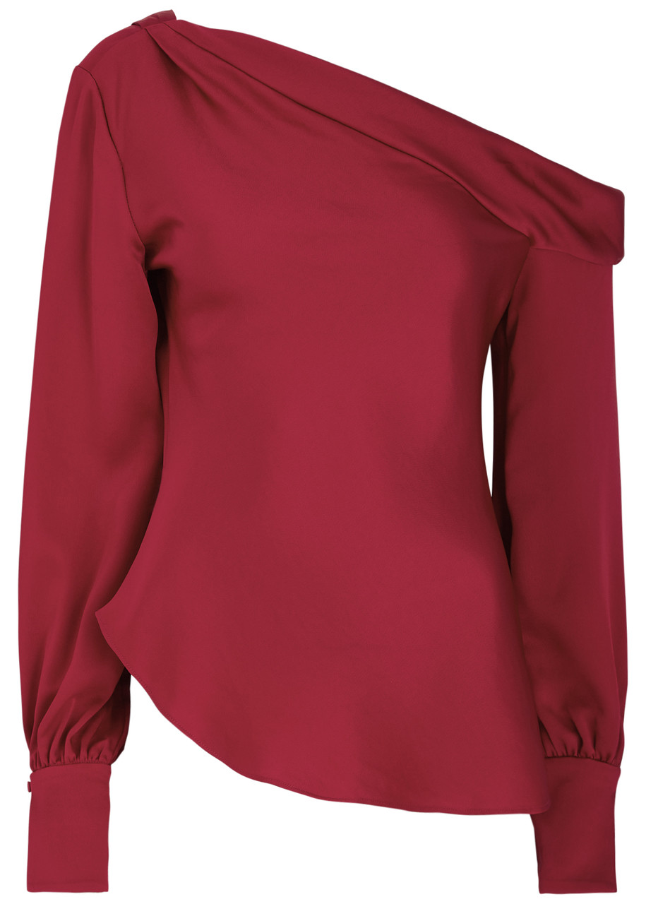 Simkhai Alice One-shoulder Satin top - Red - S (UK8-10 / S)
