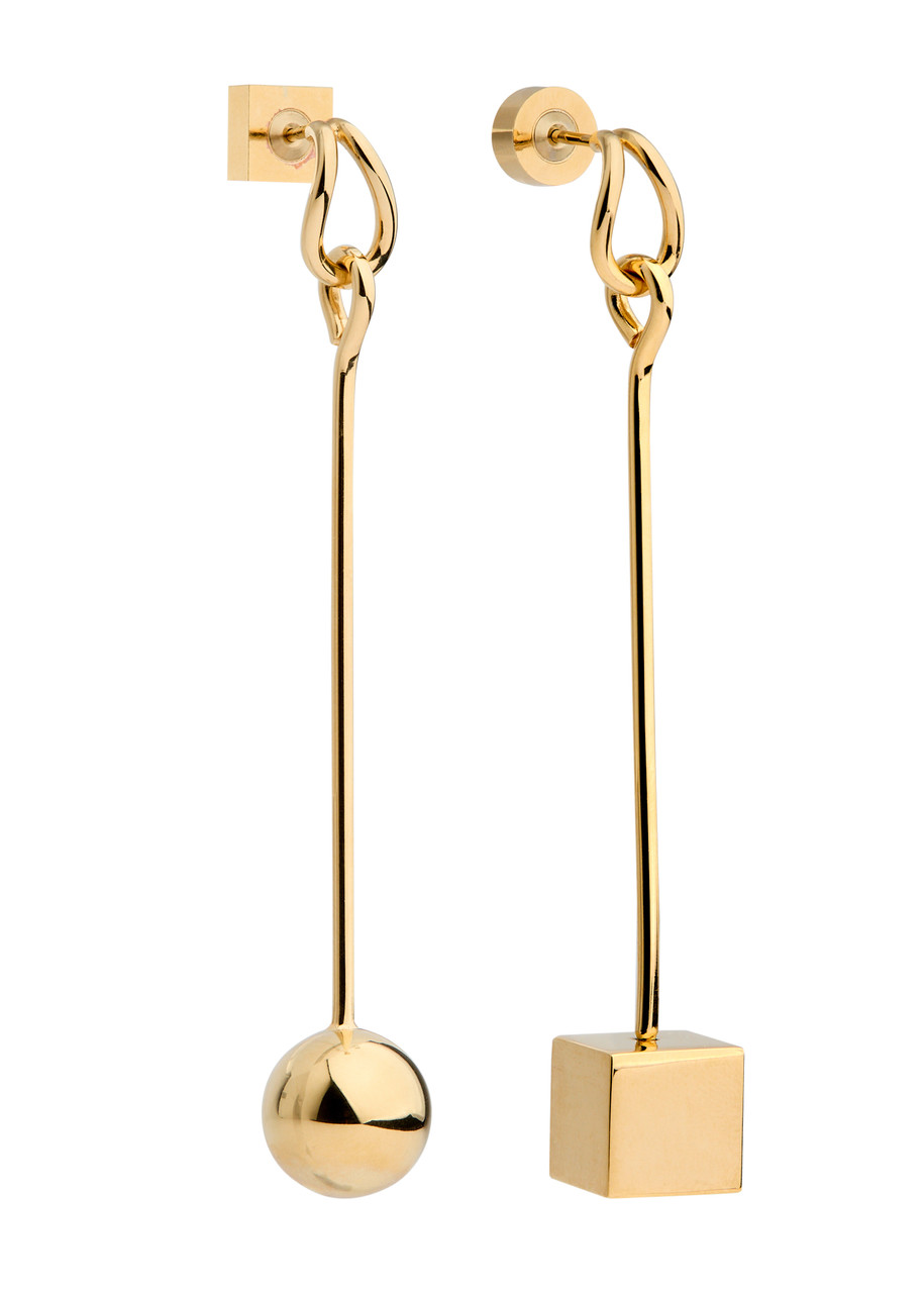 Jacquemus 'les Creoles Nodo' Gold Tone Dangle Earings In Gold