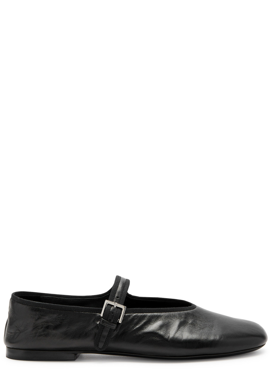 The Row Boheme Leather Mary Jane Flats In Black
