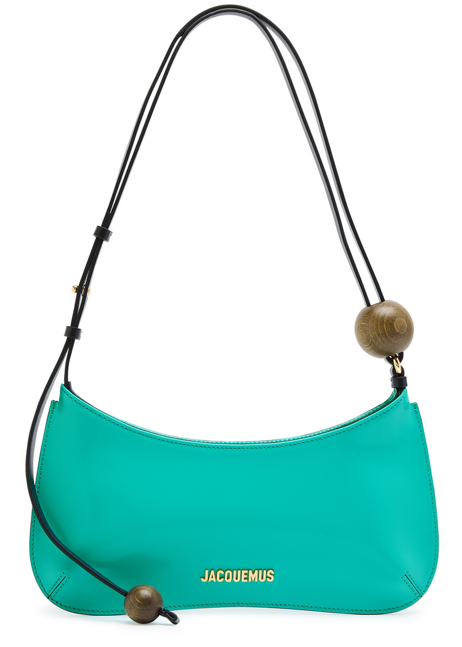 Jacquemus Le Bisou Perle Glossed Leather Shoulder bag - Turquoise - One Size