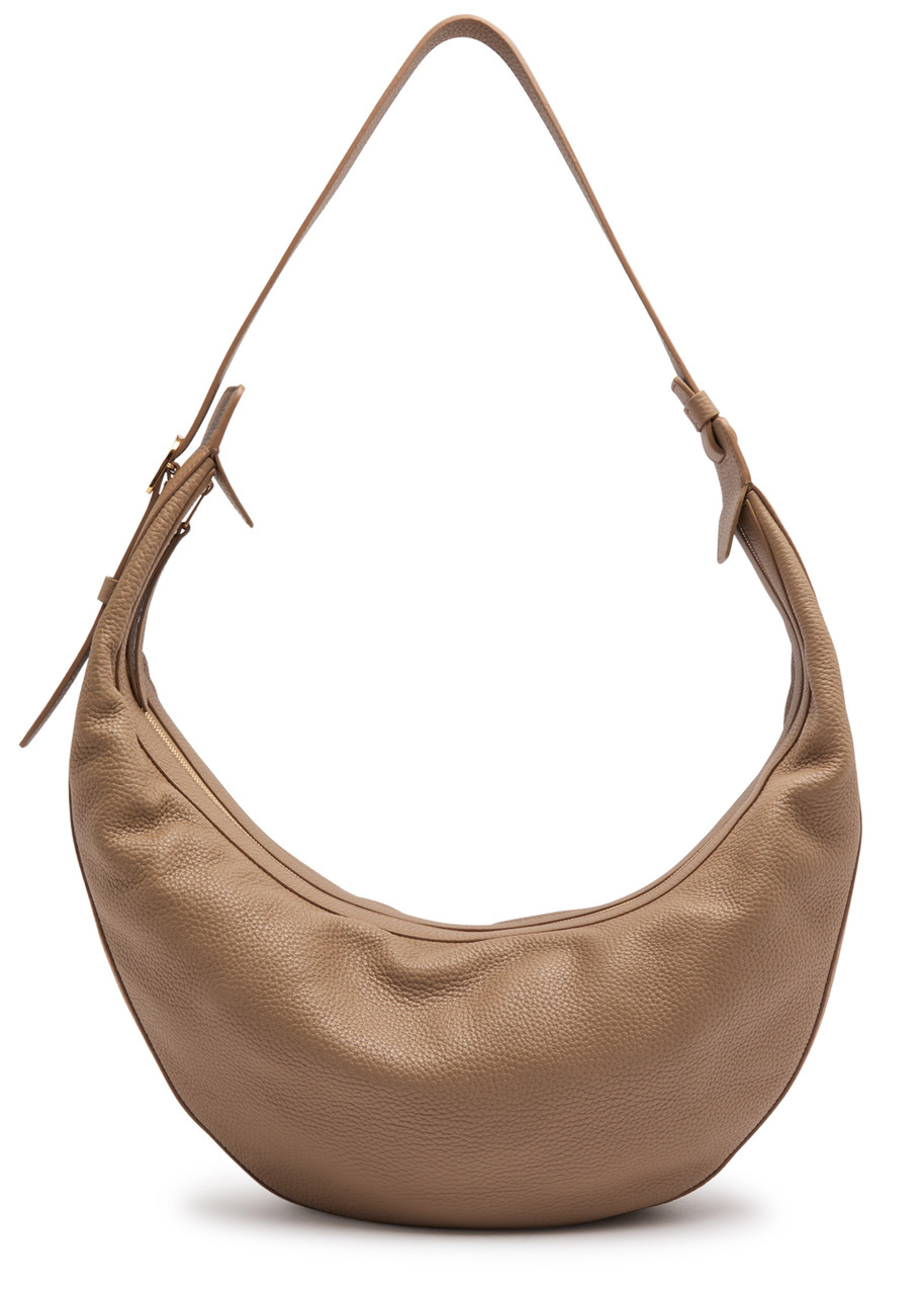 Khaite Augustina Grained Leather Hobo Bag In Brown