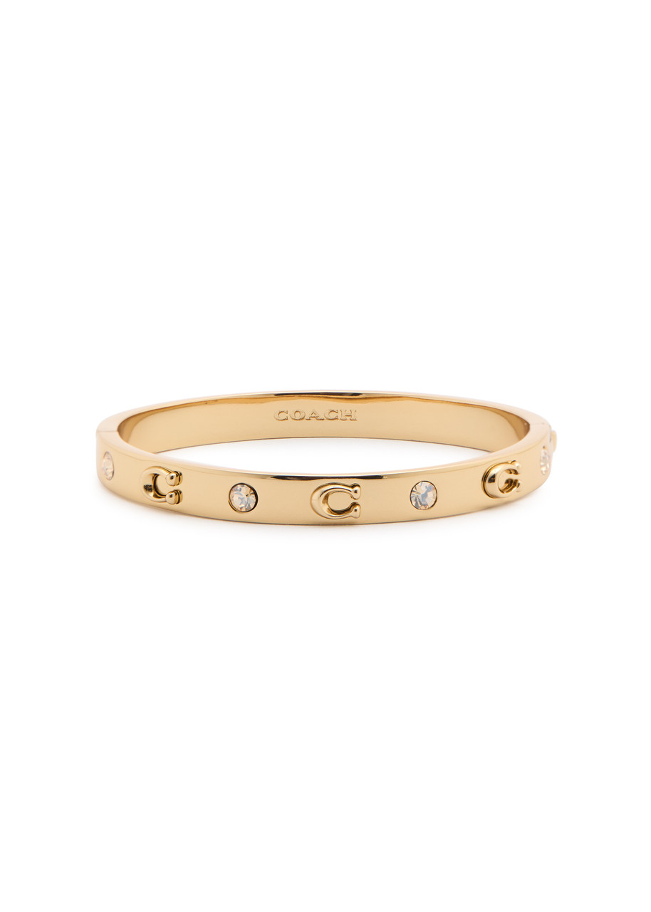 Coach Logo Crystal-embellished Bracelet - Gold - One Size