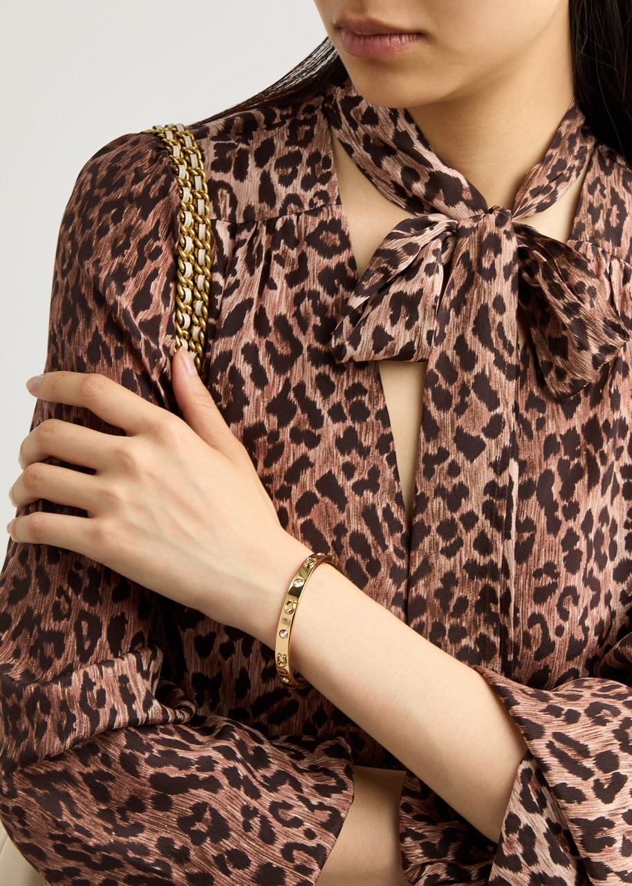  Coach Logo Crystal-embellished Bracelet - Gold - One Size 
