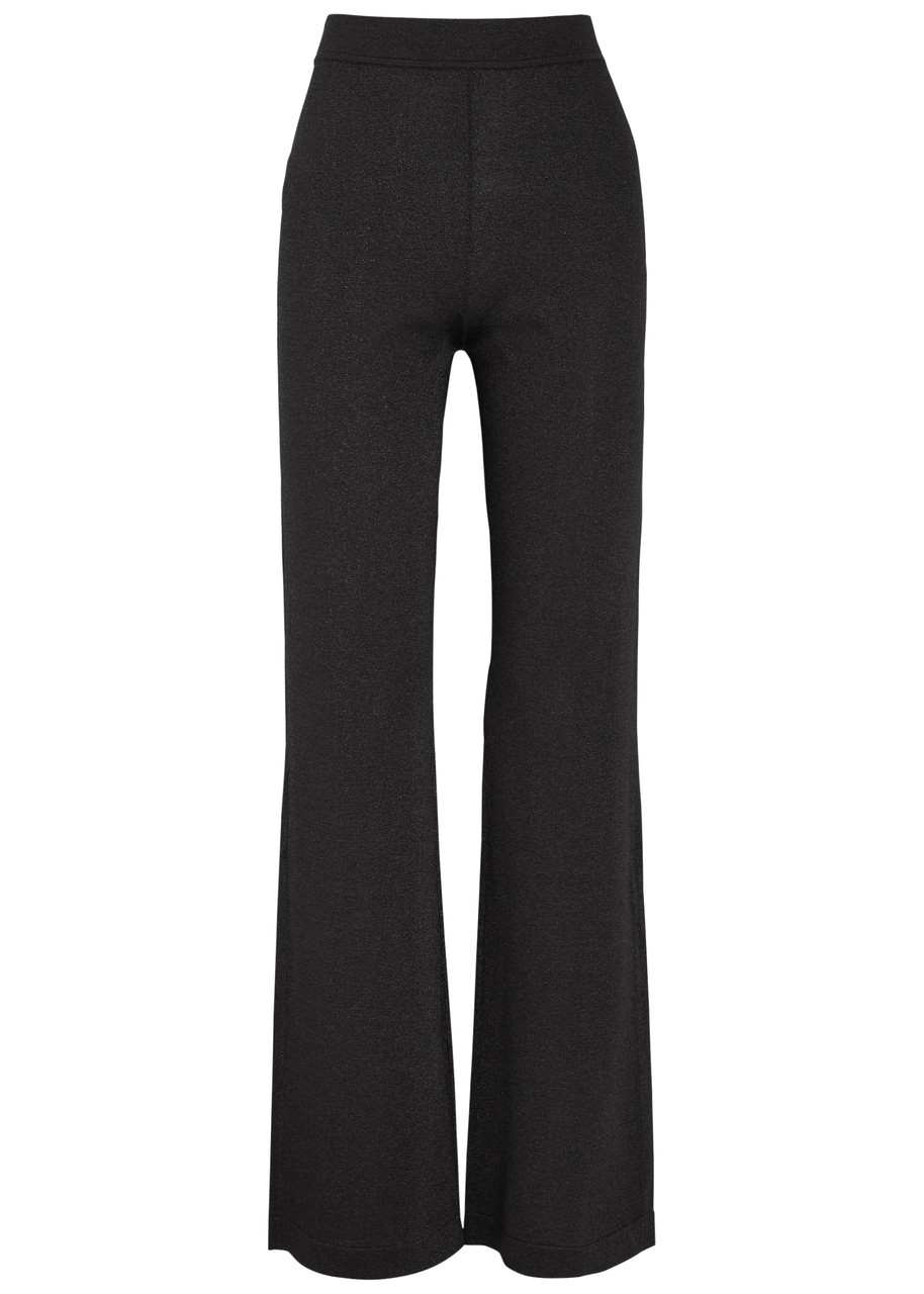 Missoni Metallic-weave Knitted Trousers In Black