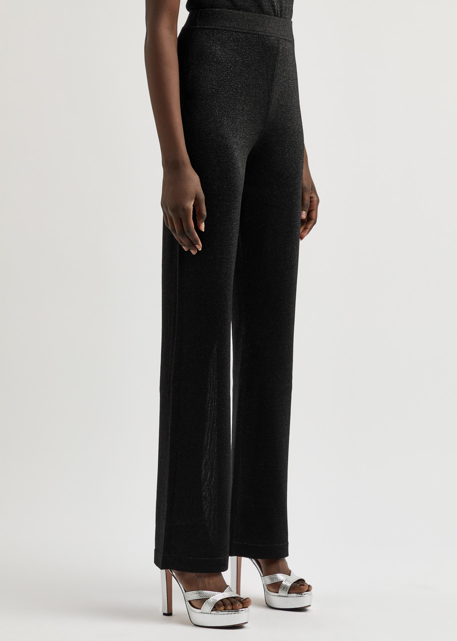 Missoni Metallic-weave Knitted Trousers In Black