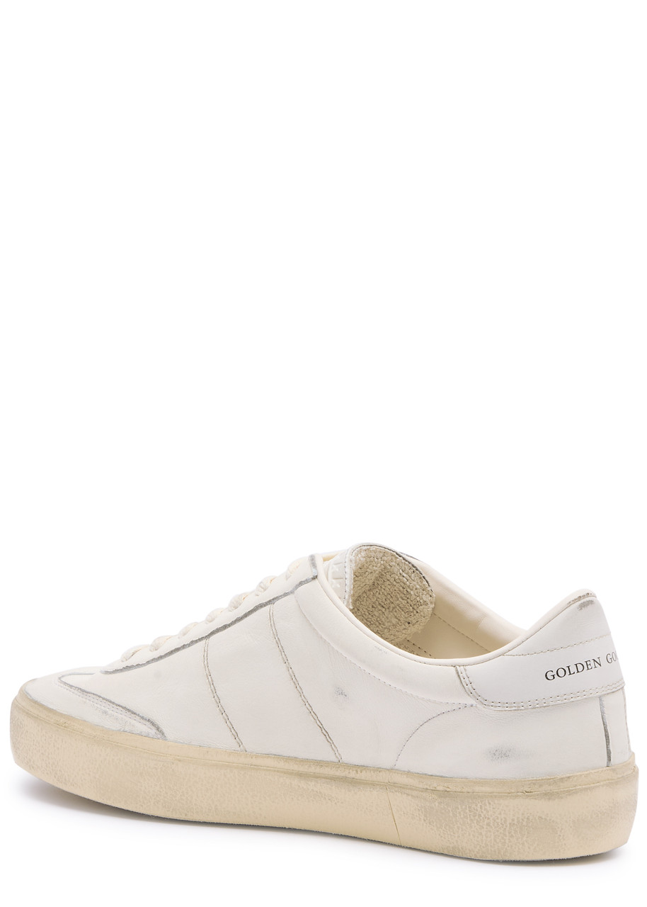 Golden Goose Soul Star Leather Low-top Sneakers With Used Effect In Beige