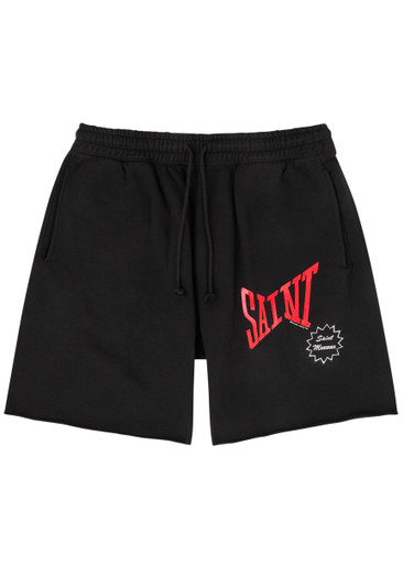 SAINT MXXXXXX Logo-print cotton shorts | Harvey Nichols