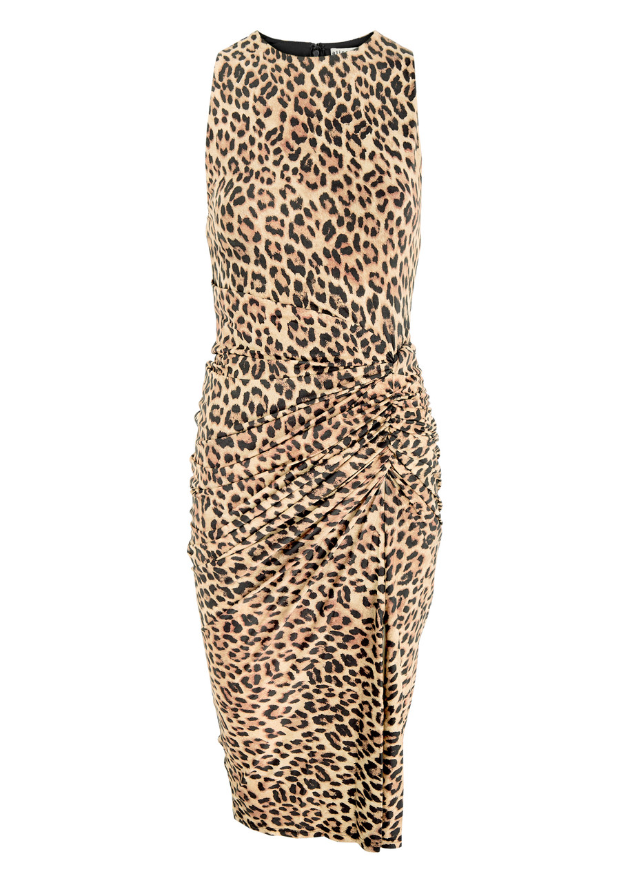Alice + Olivia Mardell Leopard-print Stretch-jersey Midi Dress