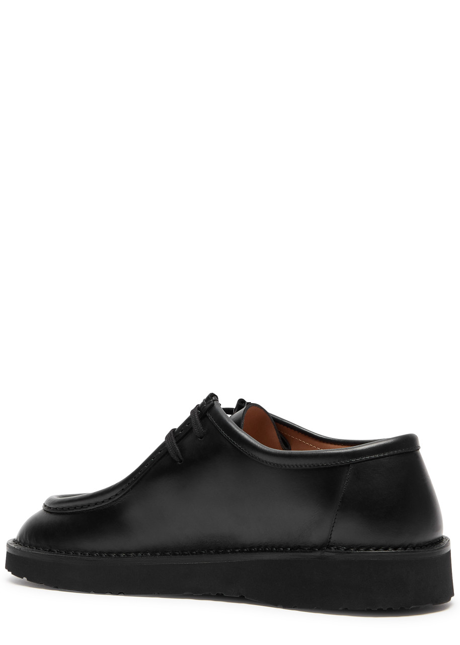Loewe Faro Lace Up In Pull-up Calfskin In Black