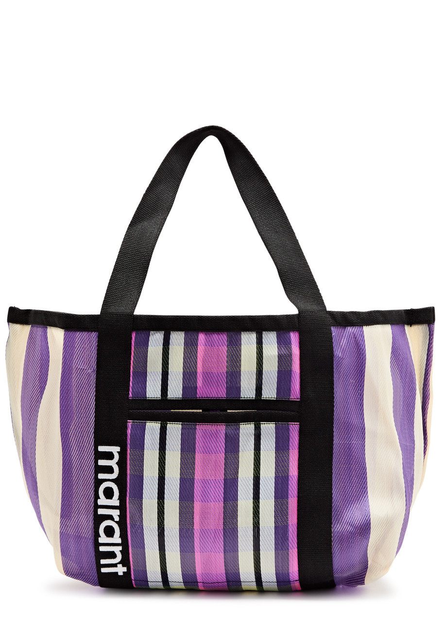 Isabel Marant Darwen Checked Nylon Tote - Purple - One Size