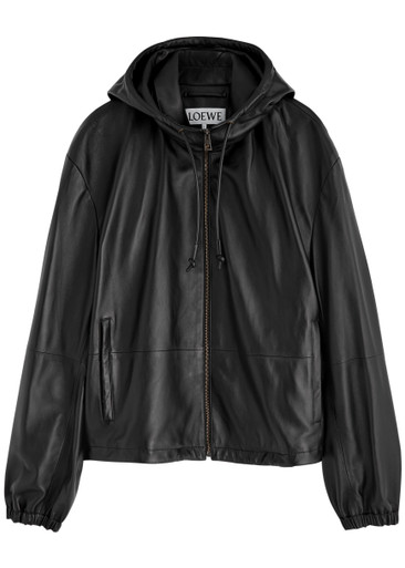 LOEWE Hooded leather jacket Harvey Nichols - Main Image