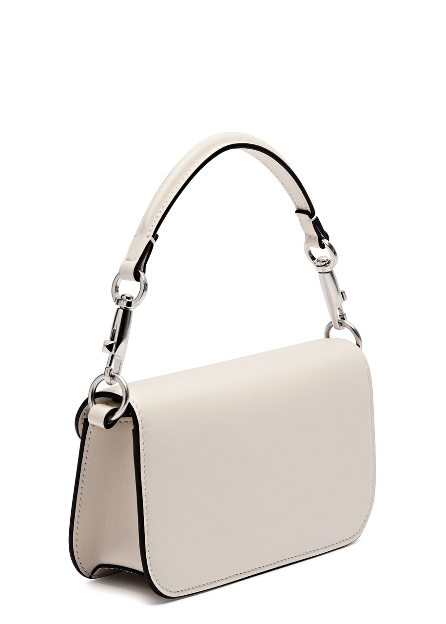 Valentino Garavani Locò Small Leather Shoulder Bag In Ivory