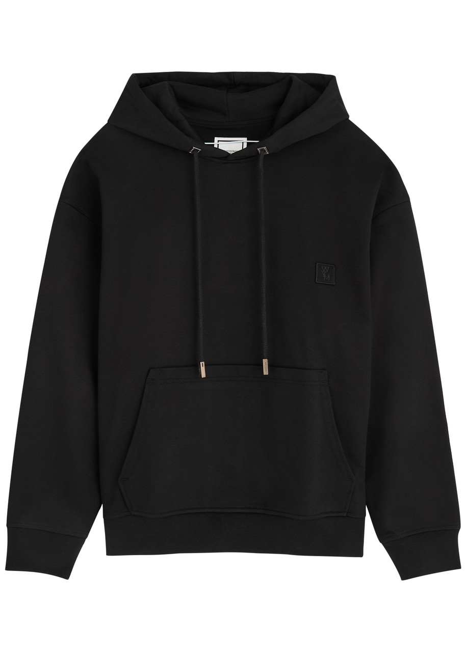 Wooyoungmi Classic Black Hoodie With Signature Logo Accents In Black