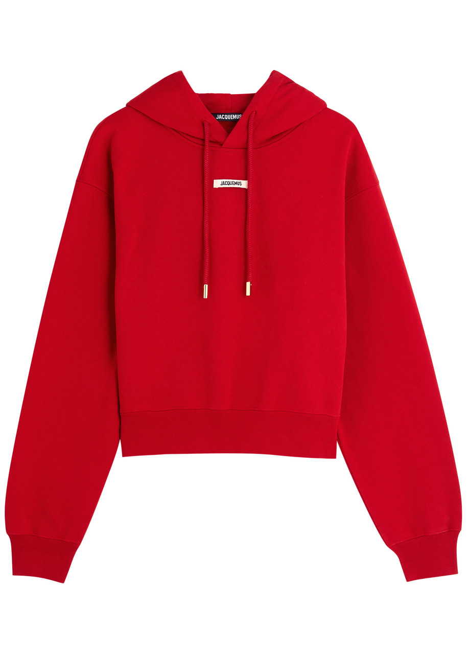 Jacquemus Le Hoodie Gros Grain Hooded Cotton Sweatshirt - Red Dark - L (UK14 / L)