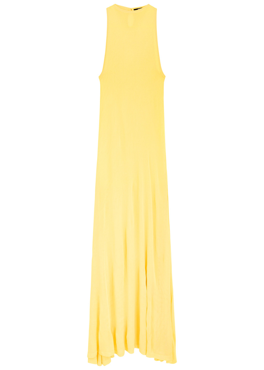 Jacquemus La Robe Maille Sculta Fine-knit Maxi Dress - Yellow Light - 38 (UK10 / S)