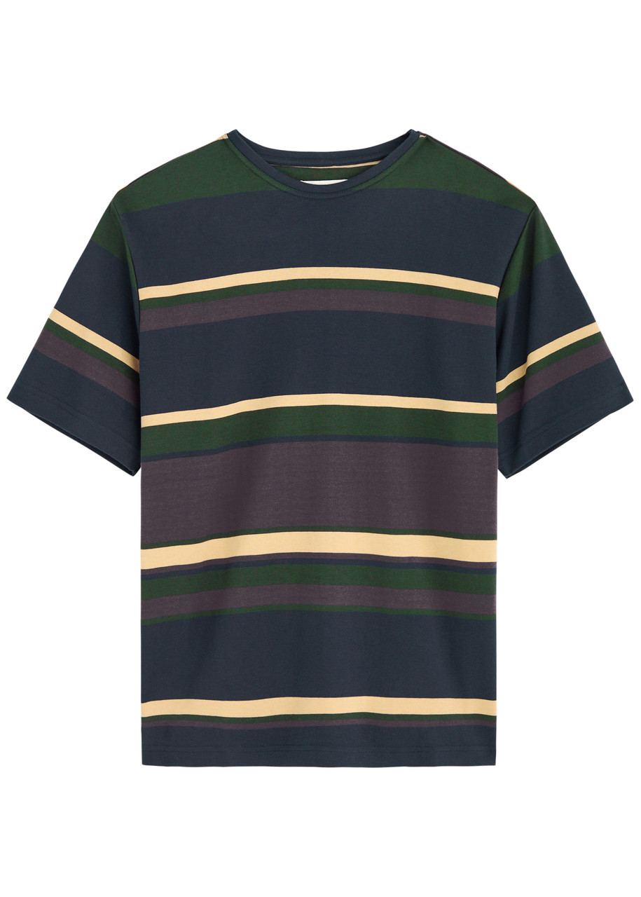 Oliver Spencer Striped-print Cotton T-shirt - Purple