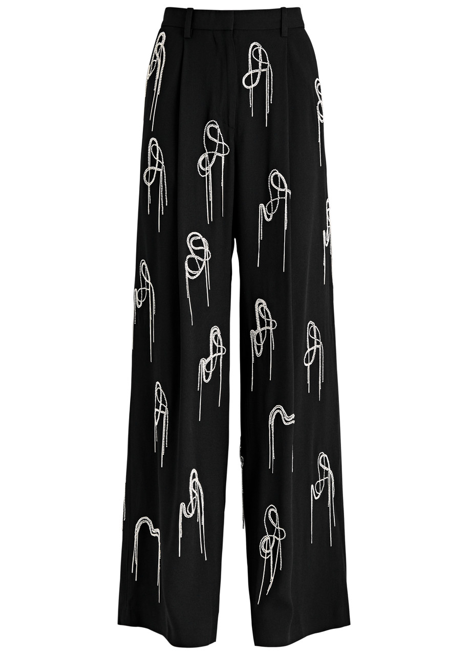 Dries Van Noten Porter Crystal-embellished Trousers - Black - 40 (UK12 / M)