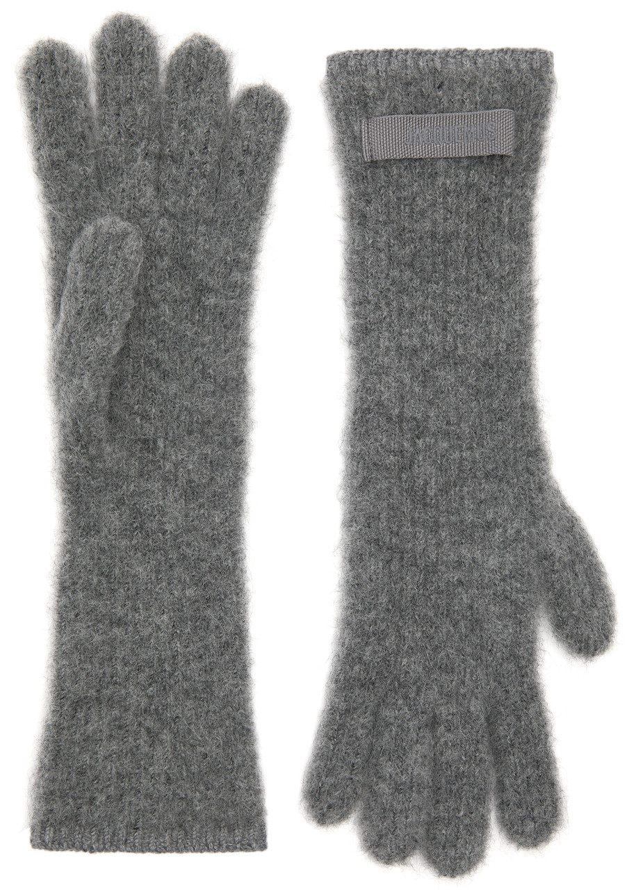 Jacquemus Les Gants Gros Grain Alpaca Blend Gloves In Grey
