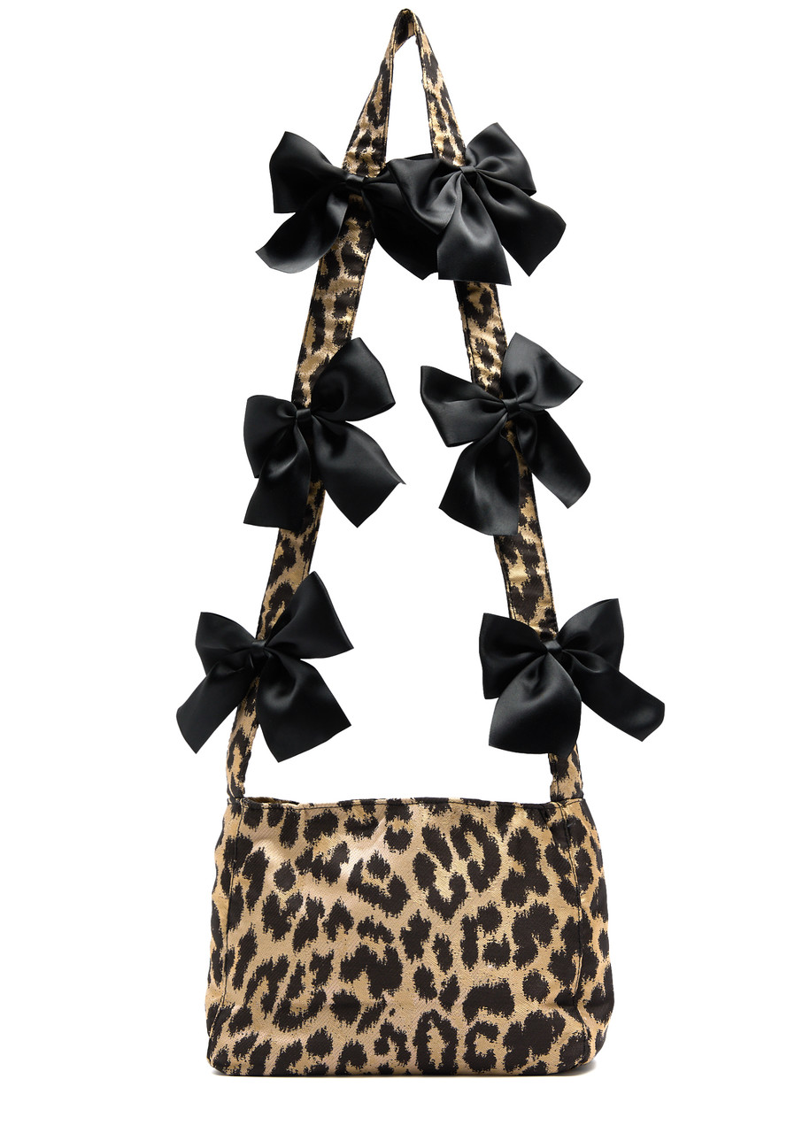 Sister Jane Lola Leopard-print Woven Shoulder bag