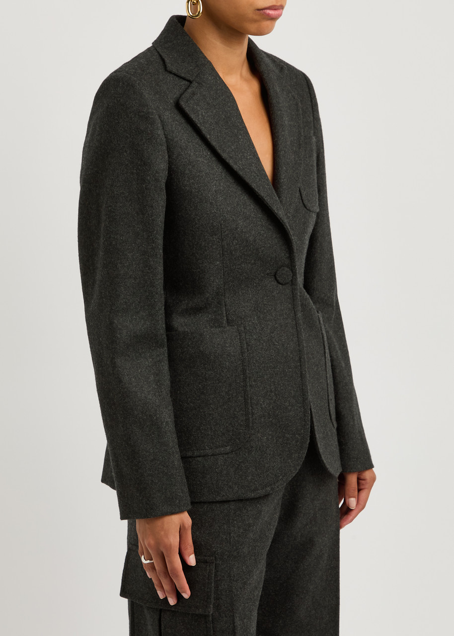 Wales Bonner Iris Wool-blend Blazer In Grey