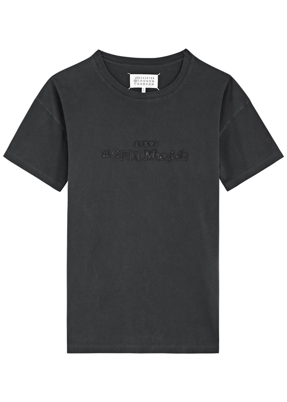 Maison Margiela Logo-embroidered Cotton T-shirt - Black