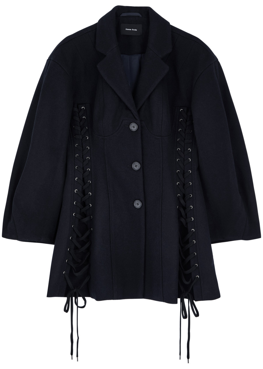 SIMONE ROCHA SIMONE ROCHA LACE-UP WOOL-BLEND JACKET