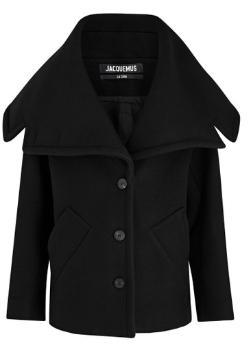 〓JACQUEMUS〓 BLACK HEMP×WOOL JACKET Jacquemus Wool Jacket | Men's | Vitkac
