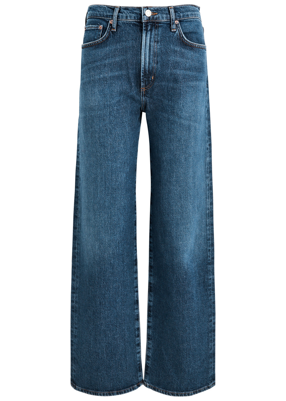 Agolde Wilder Mid-rise Straight-leg Jeans In Dark Blue