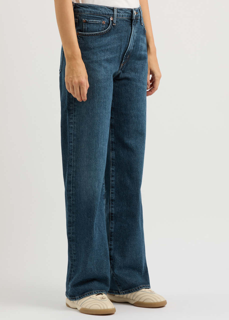Agolde Wilder Mid-rise Straight-leg Jeans In Dark Blue