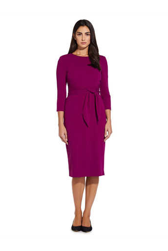 【海外限定】AdriannaPapell ドレス☆Red Roll Neck Sheath With ADRIANNA PAPELL Knit crepe tie waist sheath | Harvey Nichols