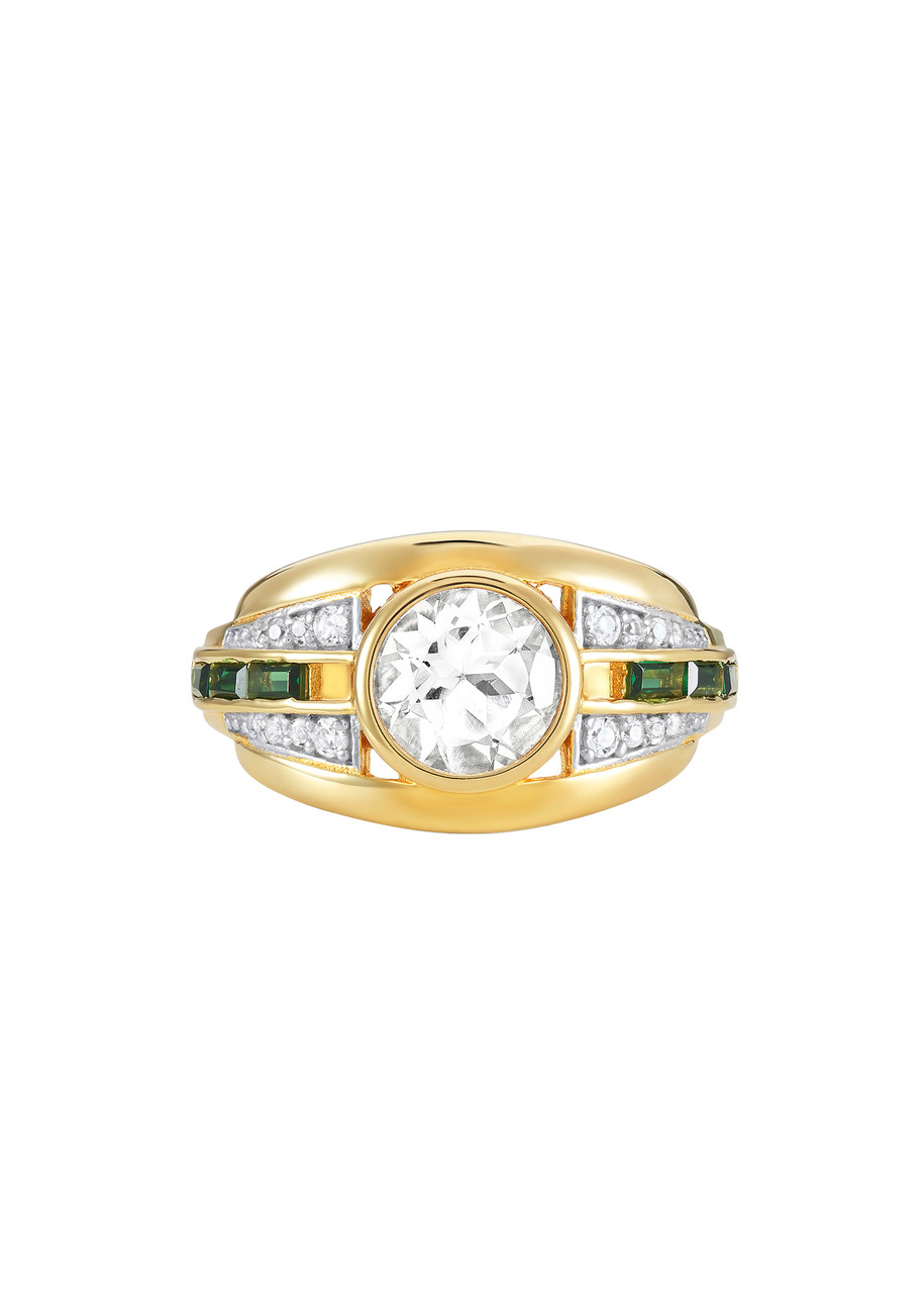 Laura Vann Olive 18kt Gold Vermeil Ring - L