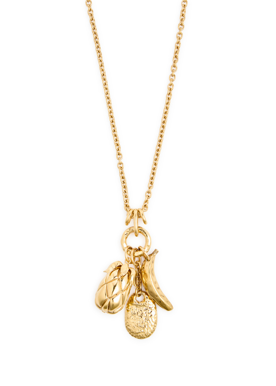 Chloe Fruits Charm-embellished Necklace - Gold - One Size